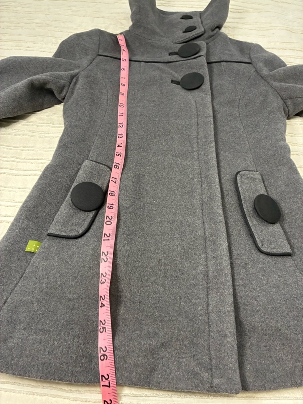Soia & Kyo Gray High-Collar Wool blend Pea Coat Oversized Buttons | Size XS - Picture 8 of 13